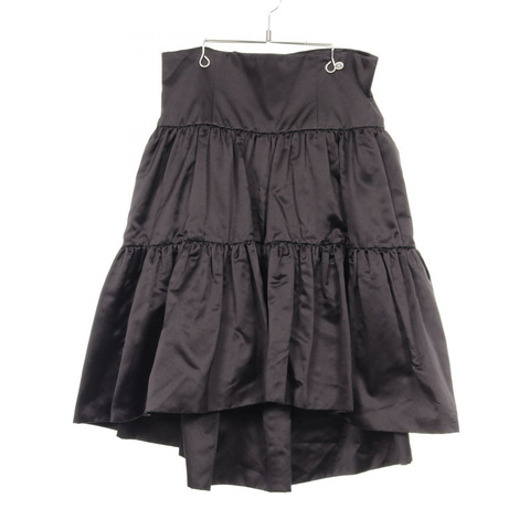 香奈兒 (CHANEL) 黑色真絲半身裙 P64075 二手女款 #44 CC COCO