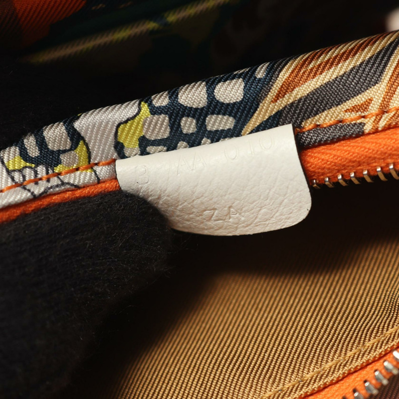 愛馬仕 Azap 絲質皮夾 Evercolor 白色皮革 二手 女士 B SHW-4