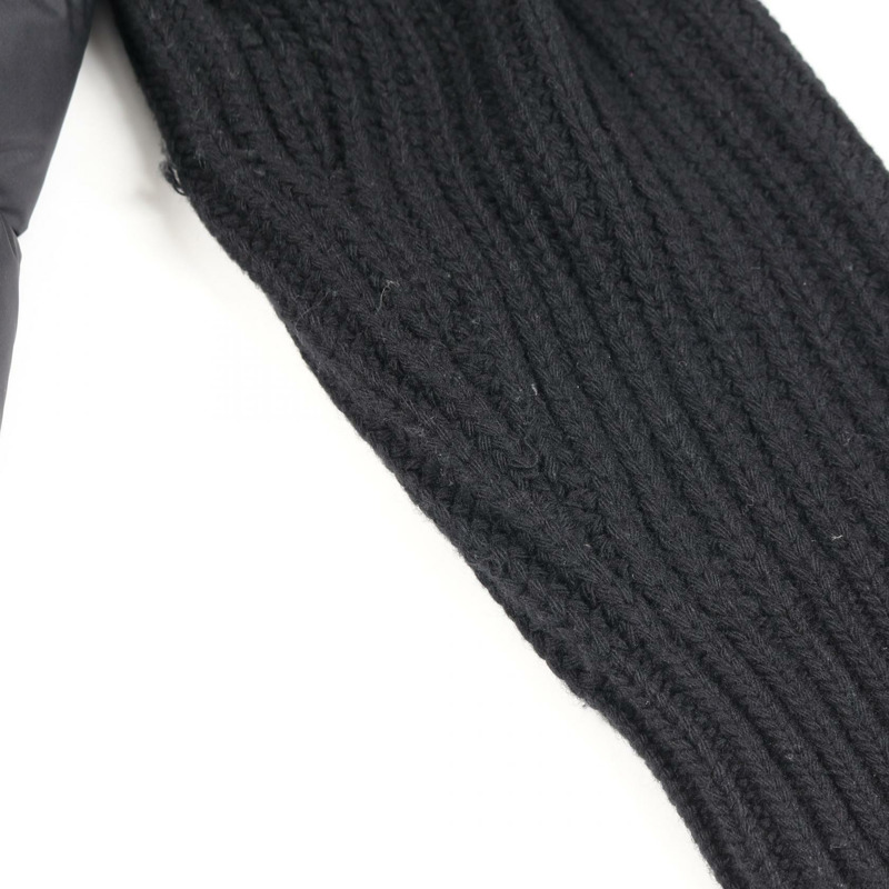 MONCLER 開襟羊毛衫羽絨外套 #S 聚酯黑色二手女款-5