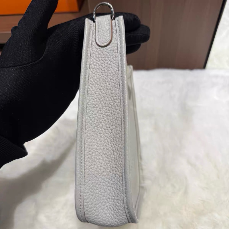 Hermes愛馬仕 灰銀扣 mini Evelyne-8