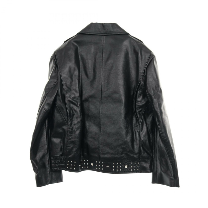 路易威登 (LOUIS VUITTON) 黑色二手女士皮機車夾克,牛仔皮革材質,女士款-1
