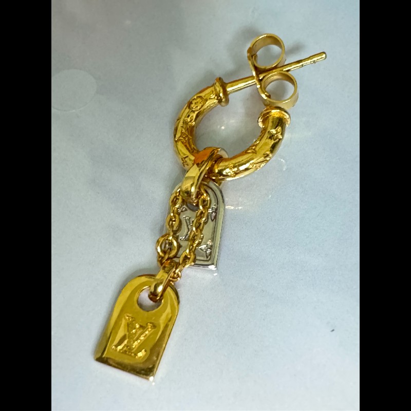 [近新閒置品]LV雙盾牌耳環-6