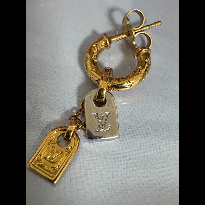 [近新閒置品]LV雙盾牌耳環-7