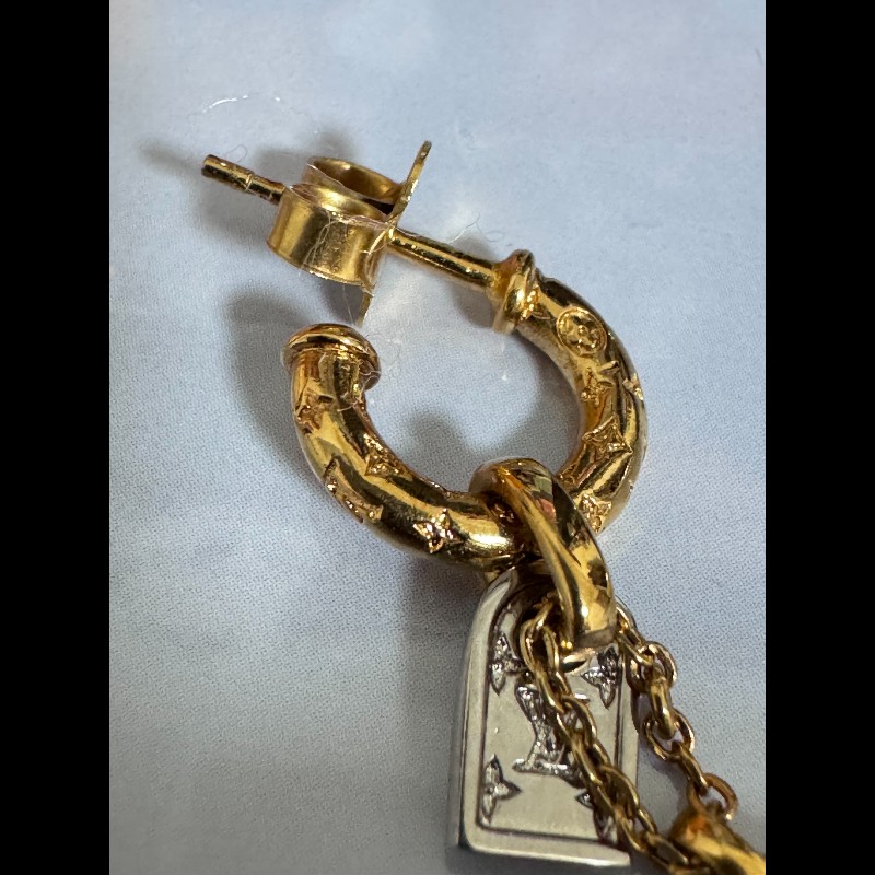 [近新閒置品]LV雙盾牌耳環-9