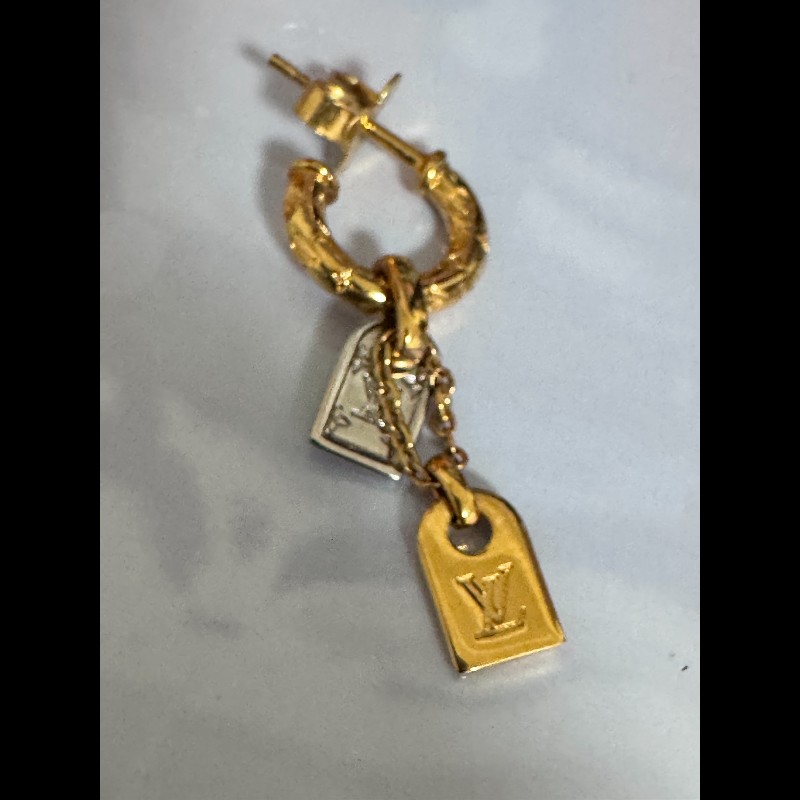 [近新閒置品]LV雙盾牌耳環-10