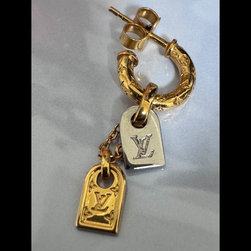 [近新閒置品]LV雙盾牌耳環-11