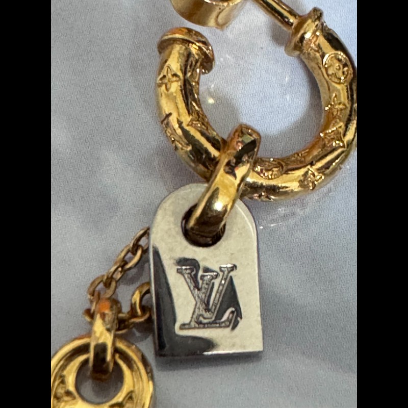 [近新閒置品]LV雙盾牌耳環-13