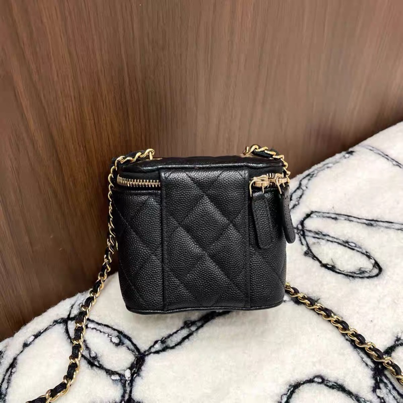 Chanel香奈兒黑金荔枝牛皮撲克系列化妝小盒子 Mini Vanity-1