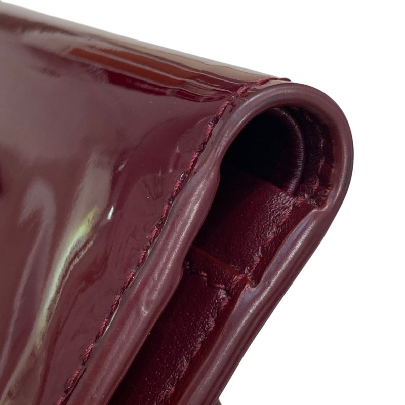 SAINT LAURENT 聖羅蘭 中/短夾 漆皮 勃根地紅-12