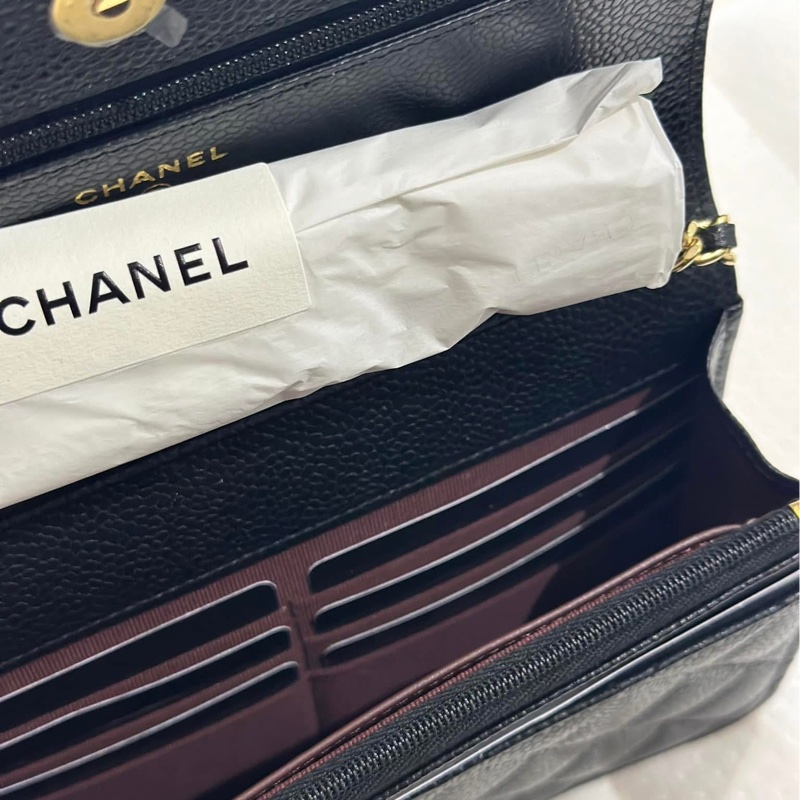 Chanel 經典WOC #黑金 菱格荔枝皮鏈條包 #晶片款-7