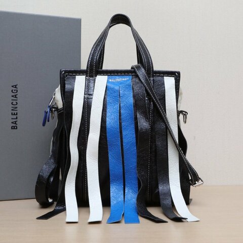 BALENCIAGA 拼色PVCBazar春運流蘇包肩背包