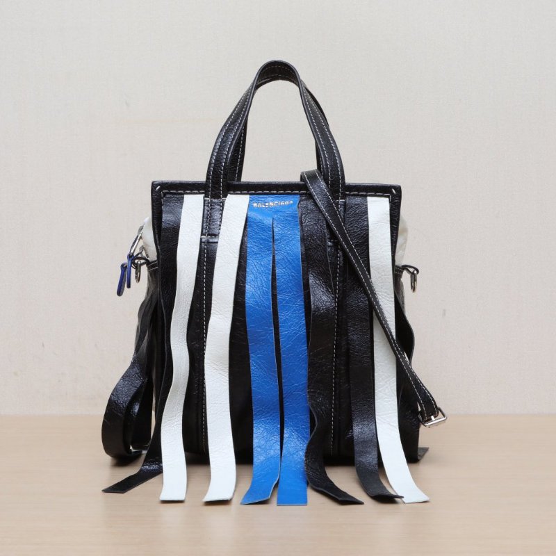 BALENCIAGA 拼色PVCBazar春運流蘇包肩背包-1