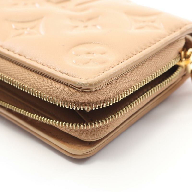 路易威登 Portefeuille Lou 雙折皮夾 M81673 Monogram 壓花駝色-6