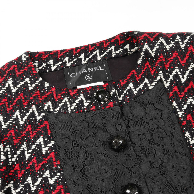 香奈兒其他外套 P51026 腈綸/聚酯纖維 黑色 紅色 白色 二手 女款-6