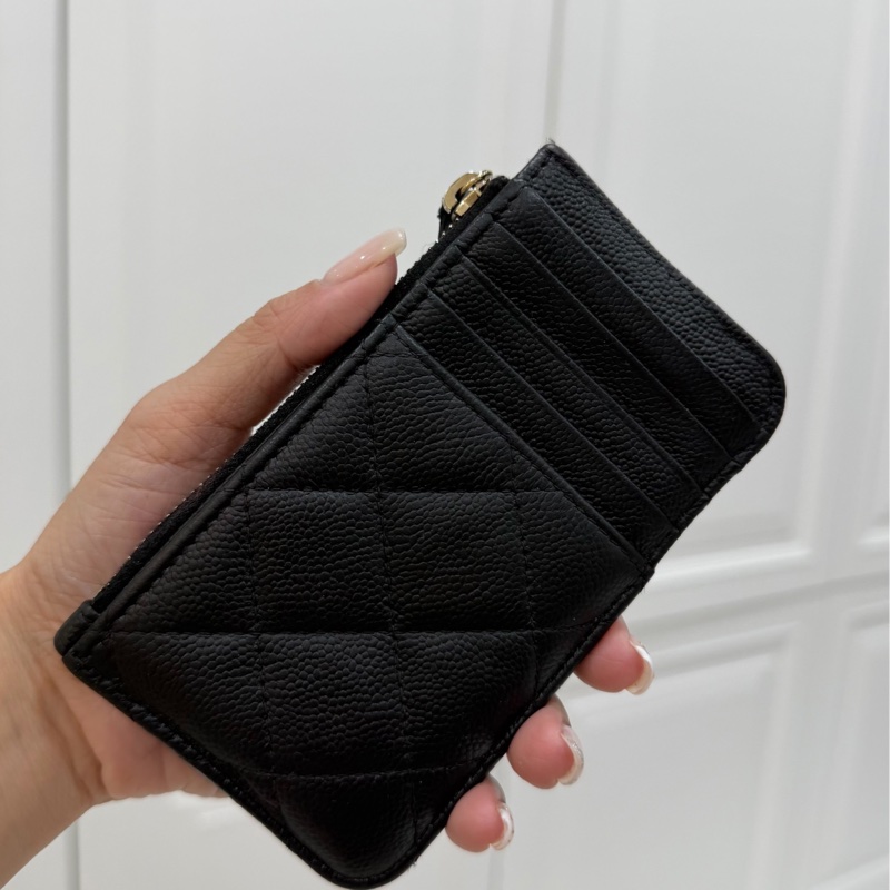 CHANEL 香奈兒 金釦 錢包 零錢包 卡夾 皮夾 短夾 名片夾 信用卡卡夾 卡包-3
