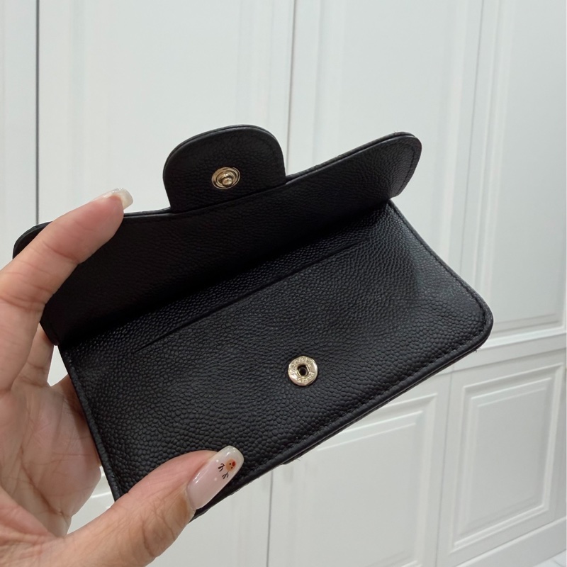 CHANEL 香奈兒 金釦 錢包 零錢包 卡夾 皮夾 短夾 名片夾 信用卡卡夾 卡包-6