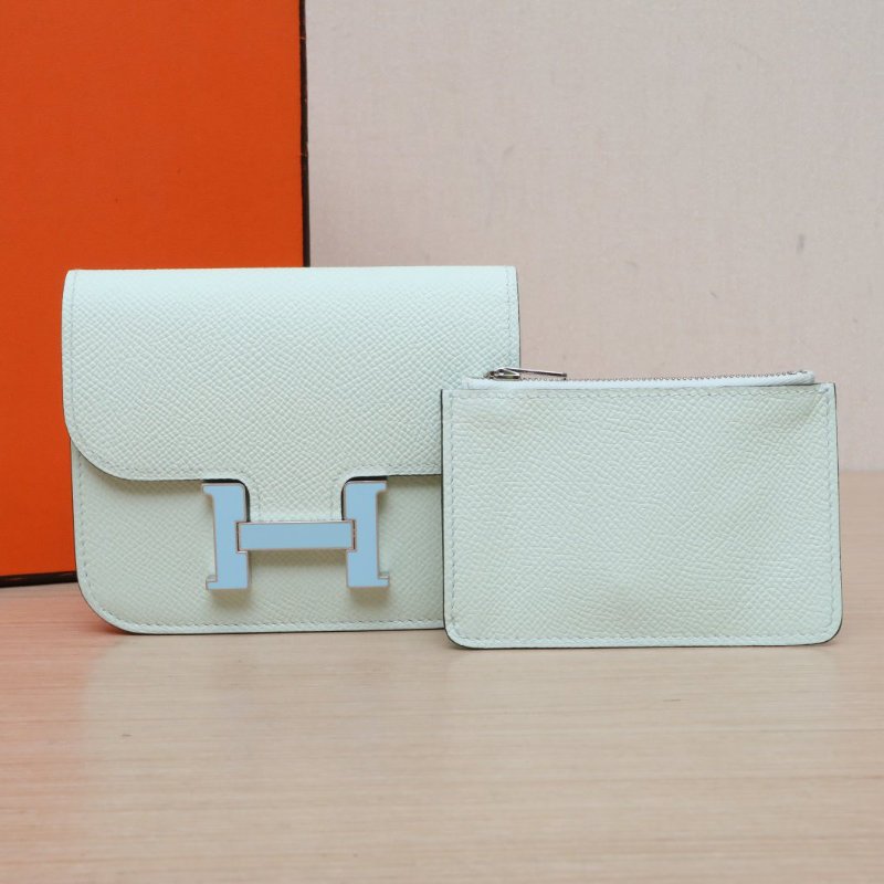 HERMES Constance康康Slim0S氣泡綠Epsom皮W刻銀扣肩背包-0