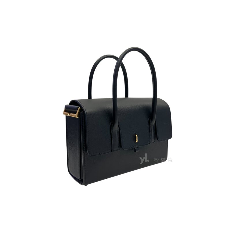 Hermes New Drag 22 Allegretto黑89小牛皮金扣手提肩背包-2