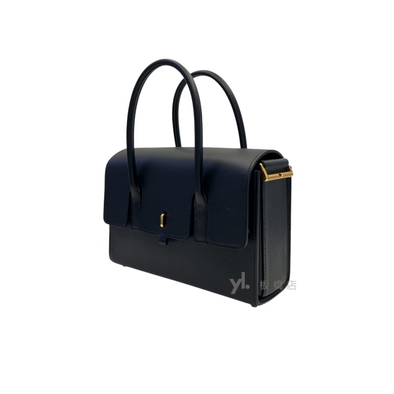 Hermes New Drag 22 Allegretto黑89小牛皮金扣手提肩背包-3