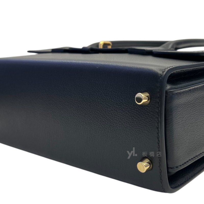 Hermes New Drag 22 Allegretto黑89小牛皮金扣手提肩背包-7