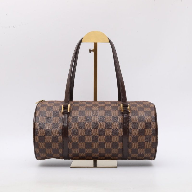 LOUIS VUITTON 棕色棋盤格PVC2004老花圓筒包肩背包-0