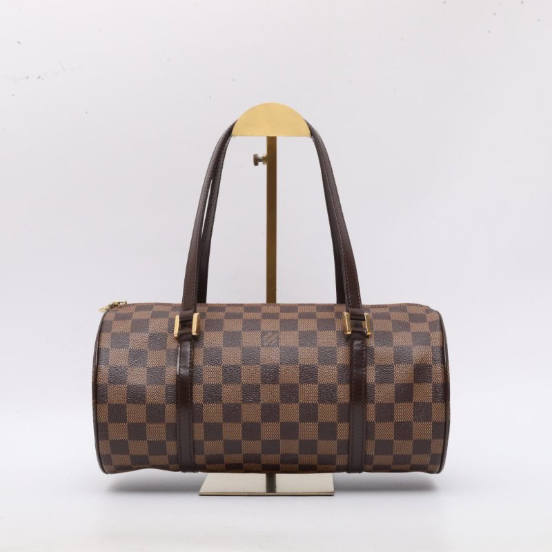 LOUIS VUITTON 棕色棋盤格PVC2004老花圓筒包肩背包-1