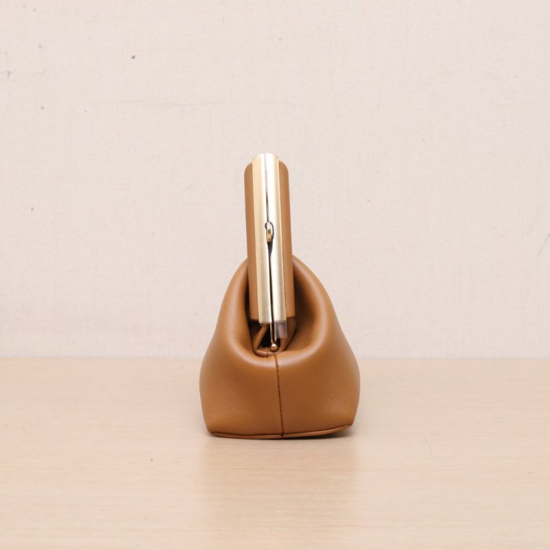 FENDI FENDIFirst小號手袋夾子包金棕色牛皮金扣肩背包-4