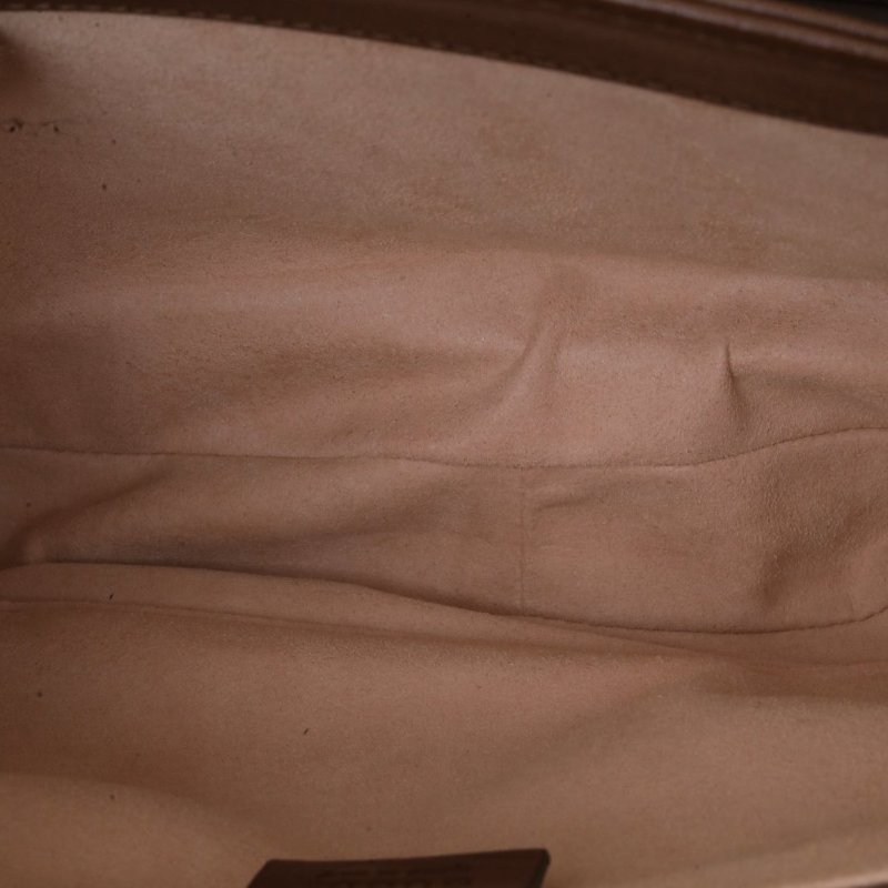 GUCCI Gucci1955馬銜扣全皮郵差包牛皮金扣褐色肩背包-2