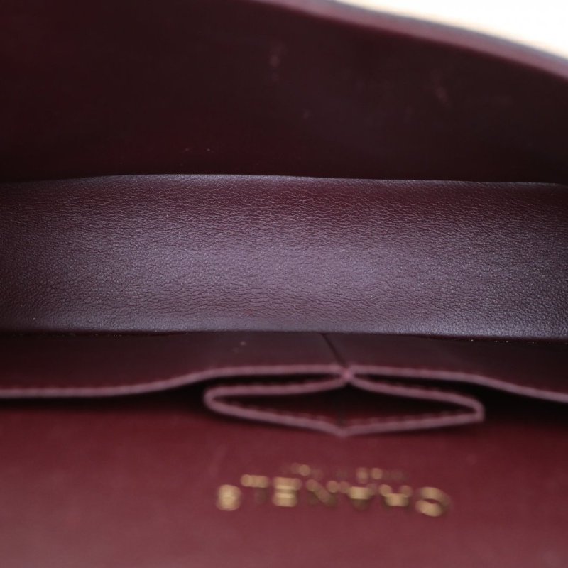 CHANEL CF口蓋包中號25.5黑色荔枝牛皮26開金扣肩背包-2