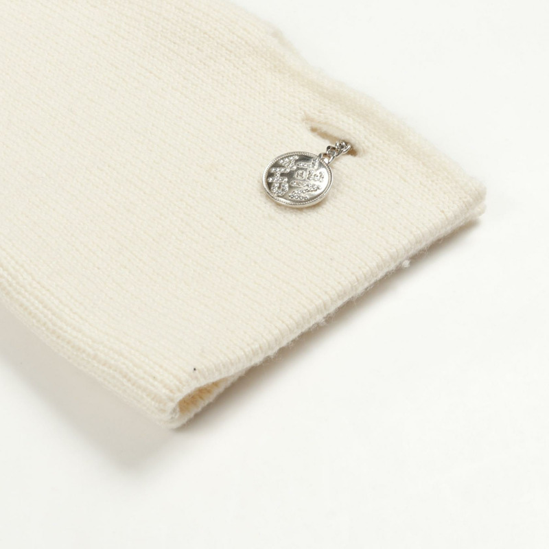 香奈兒 COCO 標誌水鑽紐扣針織外套 無色外套 P71364K10274 羊絨真絲 米色 二手 女-8