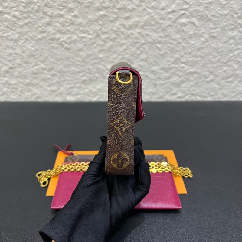 98LV路易威登經典老花三合一零錢包卡包鏈條包 單肩斜挎腋下皆可背 斷貨王一包難求-2