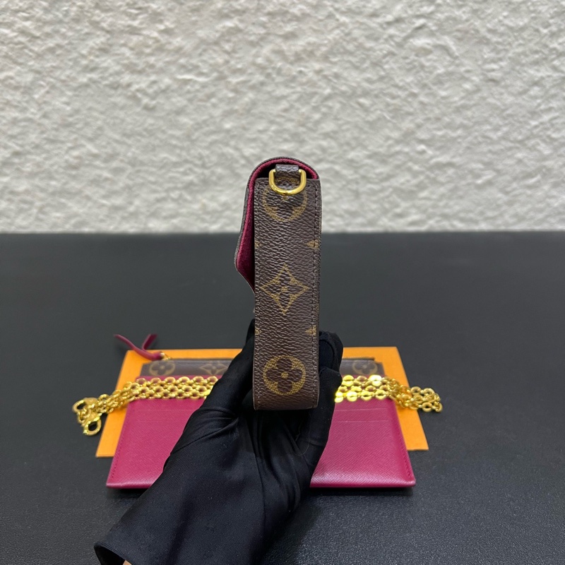 98LV路易威登經典老花三合一零錢包卡包鏈條包 單肩斜挎腋下皆可背 斷貨王一包難求-3