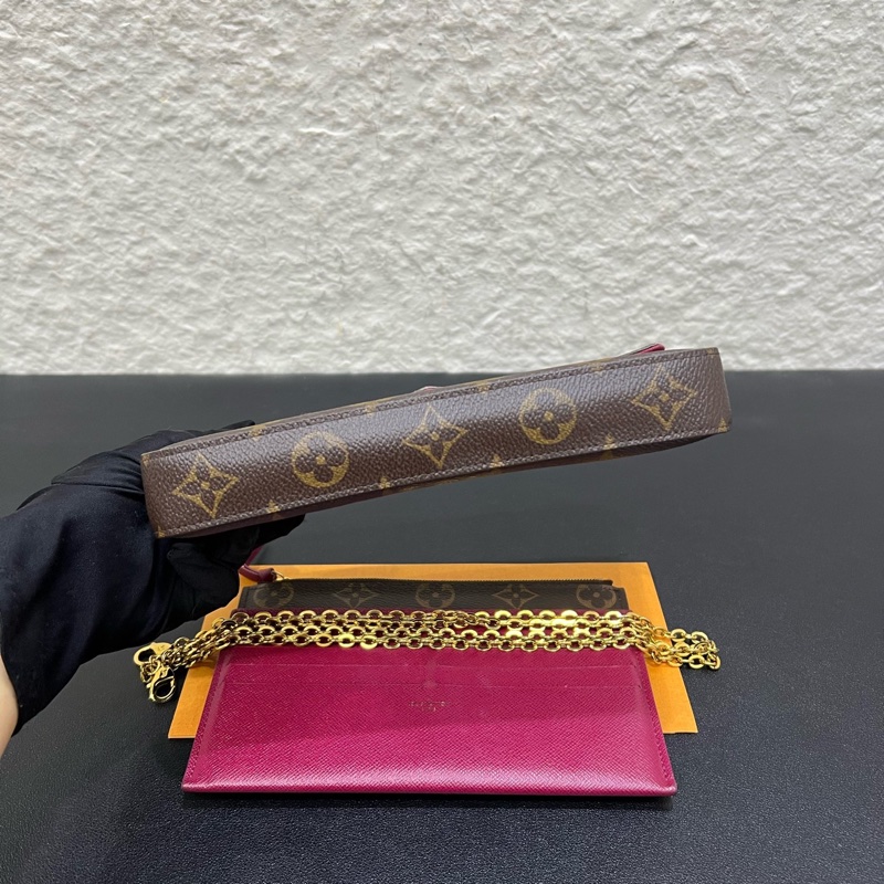 98LV路易威登經典老花三合一零錢包卡包鏈條包 單肩斜挎腋下皆可背 斷貨王一包難求-4