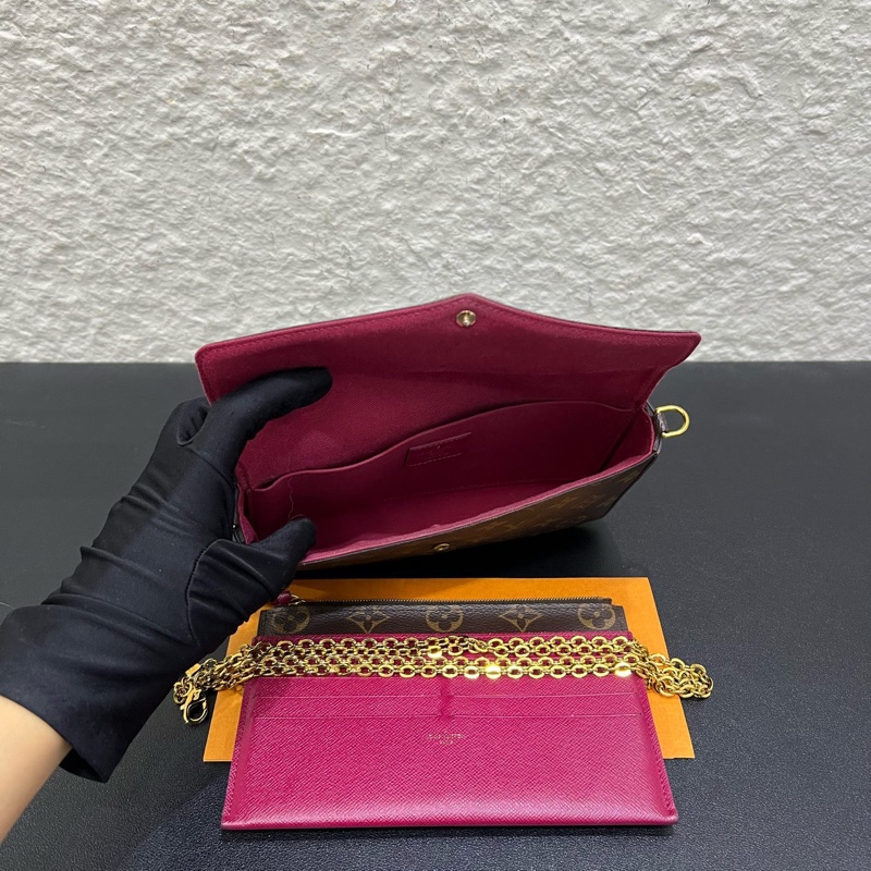 98LV路易威登經典老花三合一零錢包卡包鏈條包 單肩斜挎腋下皆可背 斷貨王一包難求-6