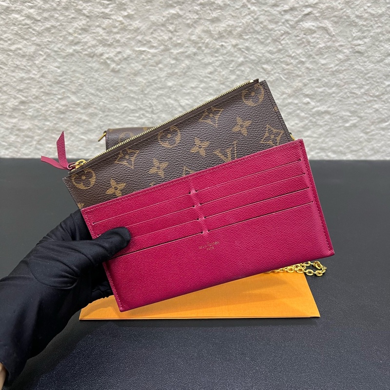98LV路易威登經典老花三合一零錢包卡包鏈條包 單肩斜挎腋下皆可背 斷貨王一包難求-7