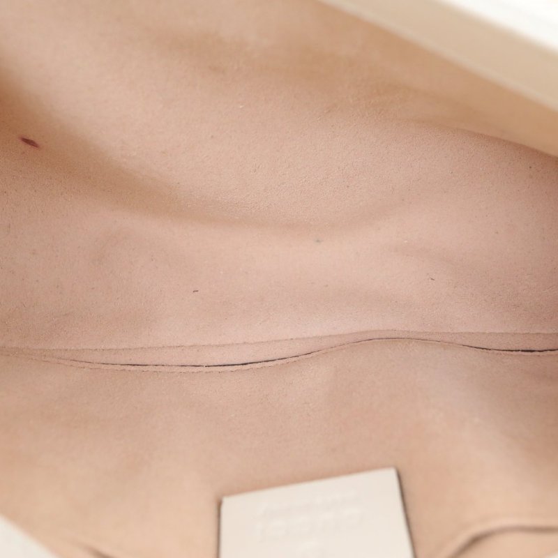 GUCCI GGMarmont肩背包Mini22白色牛皮金扣肩背包-2