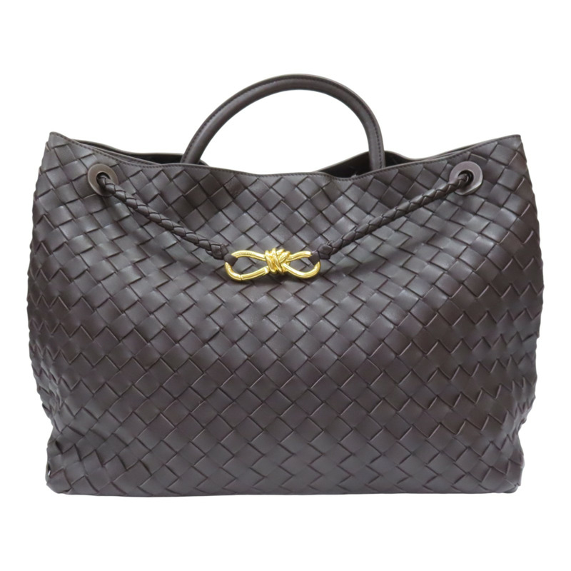 棕色 羊皮編織 Large Andiamo 肩背包【BOTTEGA VENETA BV 寶緹嘉】-0