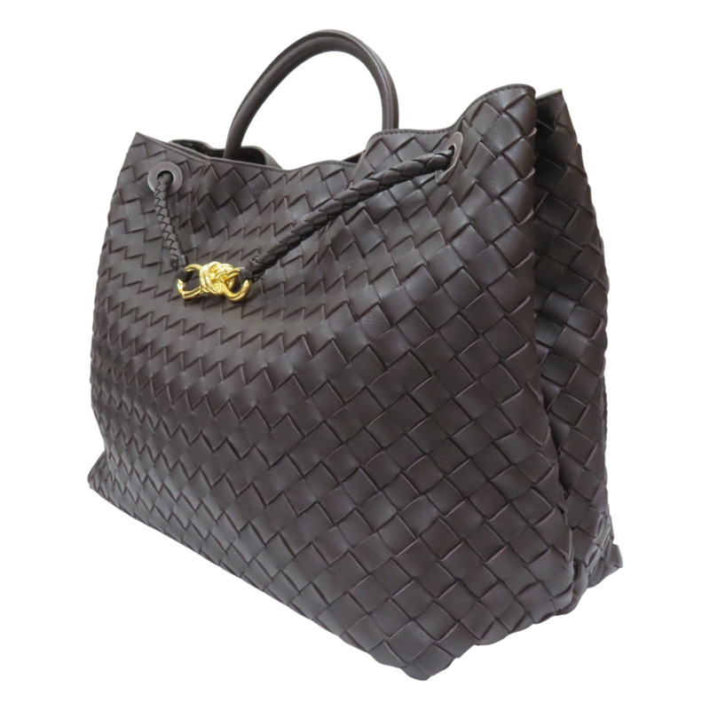 棕色 羊皮編織 Large Andiamo 肩背包【BOTTEGA VENETA BV 寶緹嘉】-2