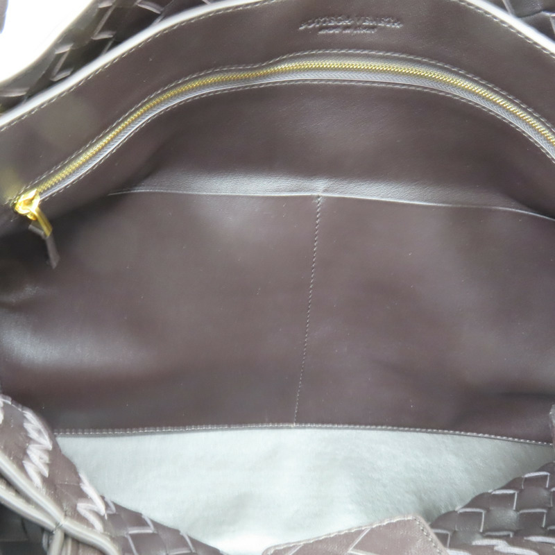 棕色 羊皮編織 Large Andiamo 肩背包【BOTTEGA VENETA BV 寶緹嘉】-6