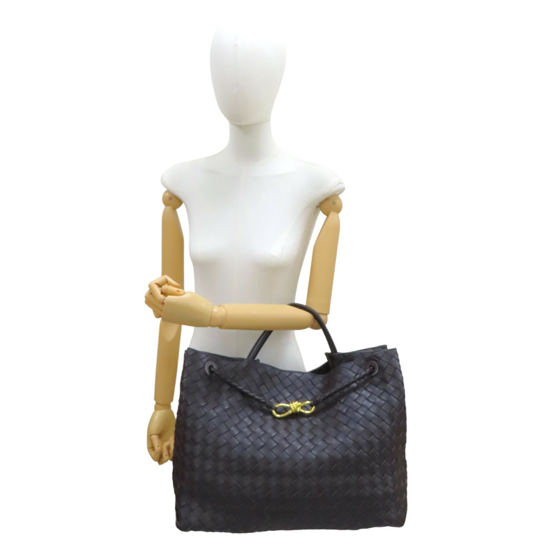 棕色 羊皮編織 Large Andiamo 肩背包【BOTTEGA VENETA BV 寶緹嘉】-11