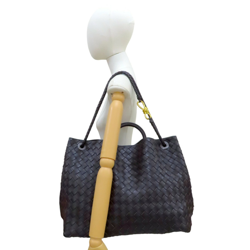 棕色 羊皮編織 Large Andiamo 肩背包【BOTTEGA VENETA BV 寶緹嘉】-12
