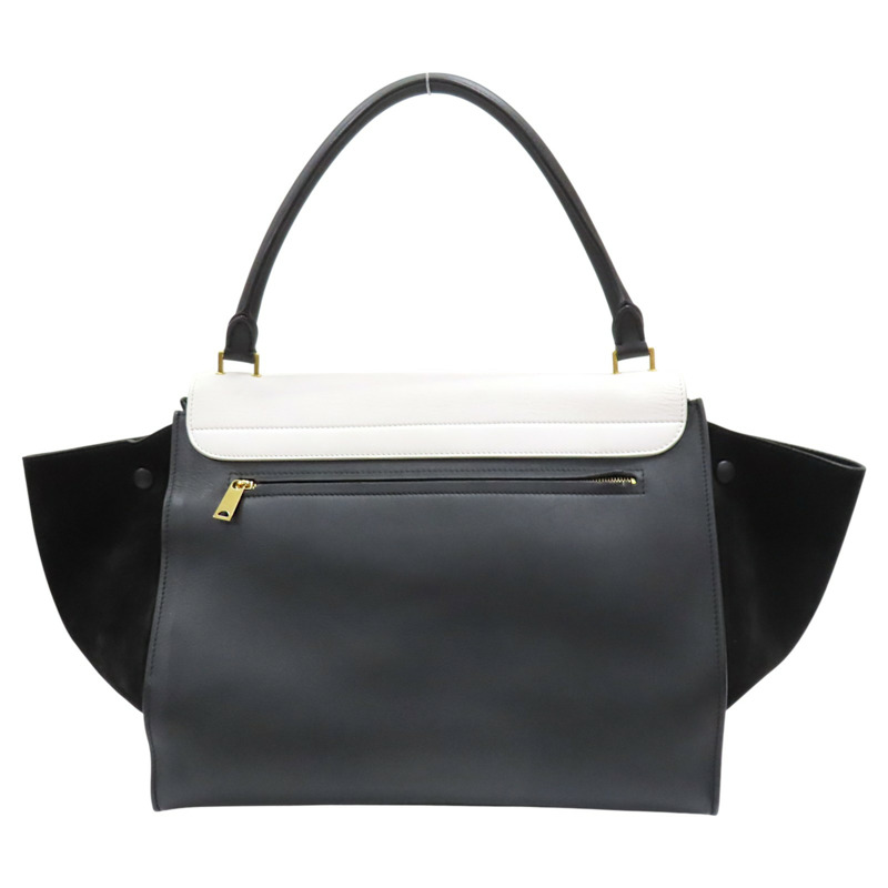 黑色 白色 牛皮 Trapeze 手提包 無背帶【CELINE 賽琳】-1