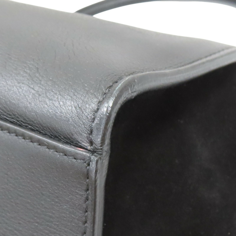 黑色 白色 牛皮 Trapeze 手提包 無背帶【CELINE 賽琳】-11