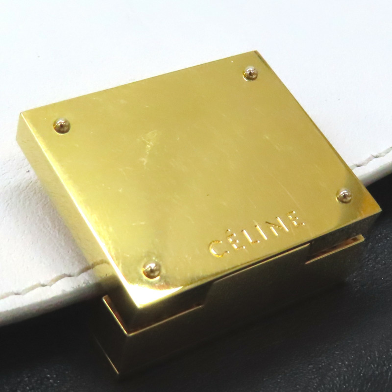 黑色 白色 牛皮 Trapeze 手提包 無背帶【CELINE 賽琳】-15