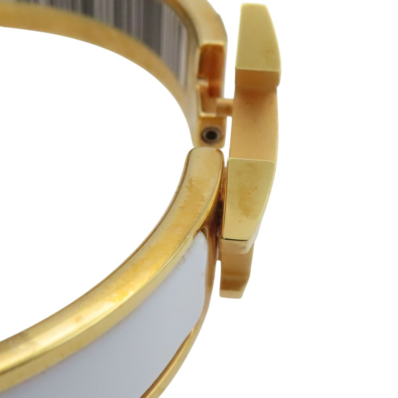白色琺瑯 金色鍍金 Clic H 手環【HERMES 愛馬仕】-8