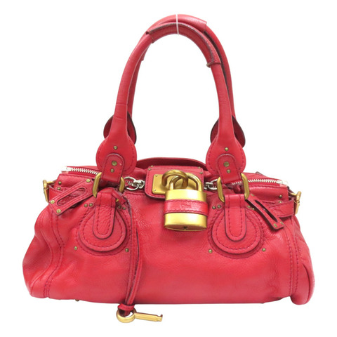 紅色 牛皮 Paddington 鎖頭包 手提包【Chloe 克羅伊】