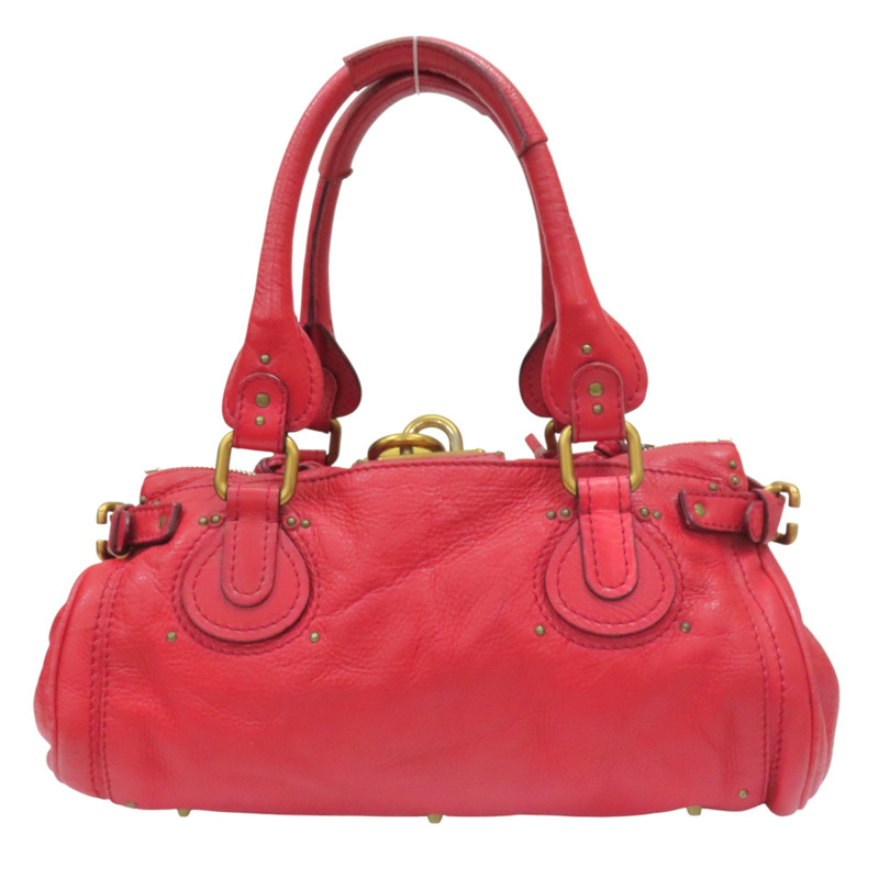 紅色 牛皮 Paddington 鎖頭包 手提包【Chloe 克羅伊】-1