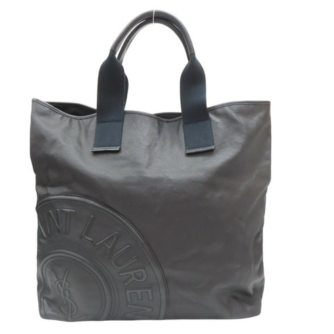 黑色 皮革 帆布 托特包 肩背包【SAINT LAURENT YSL 聖羅蘭】