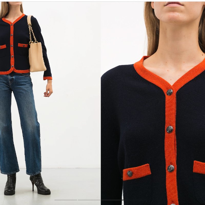 Chanel 18 漢堡系列兩口袋開襟衫-2