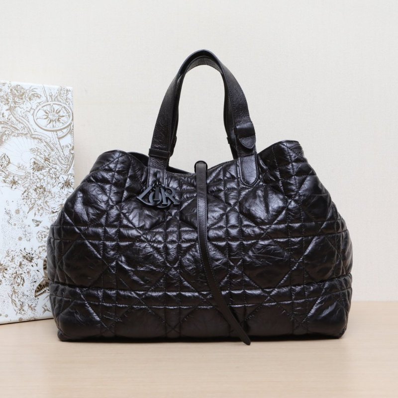 DIOR Toujours手提單肩包大號37黑色牛皮黑扣2024肩背包-0